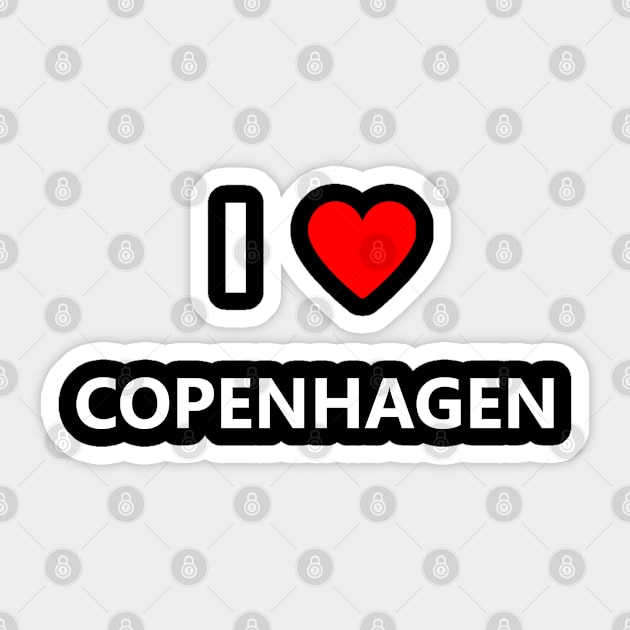 I Heart Love Copenhagen Denmark Tourist Country Souvenir Sticker by AnijaF50